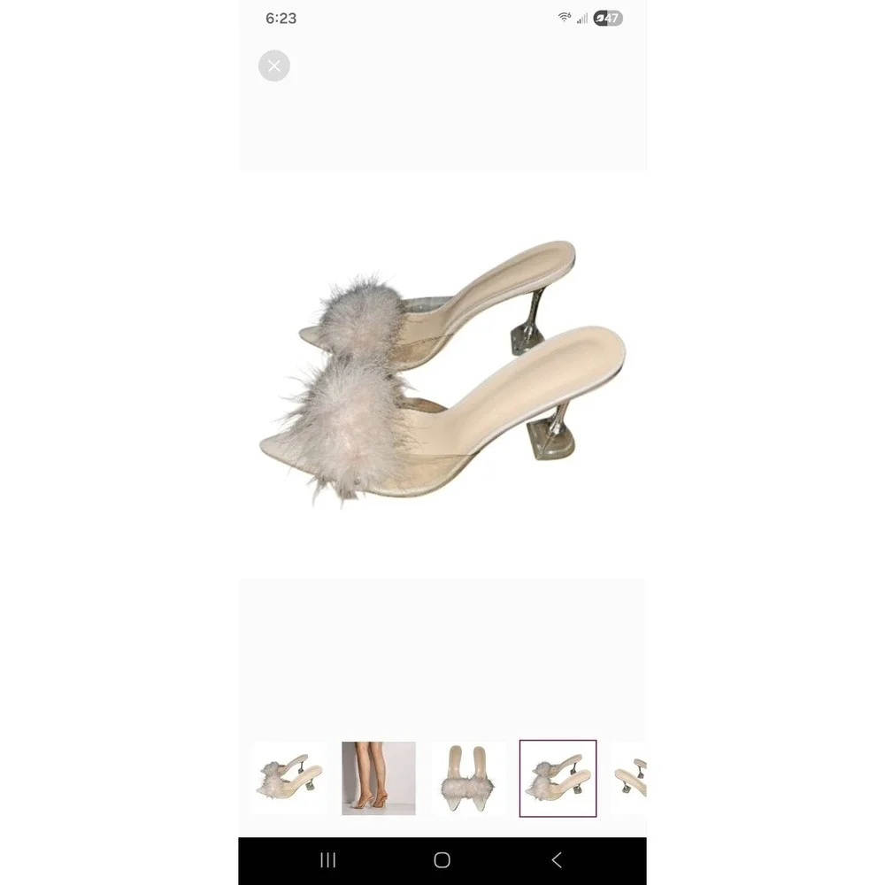 Vintage Europen Leather‎ feather heels
